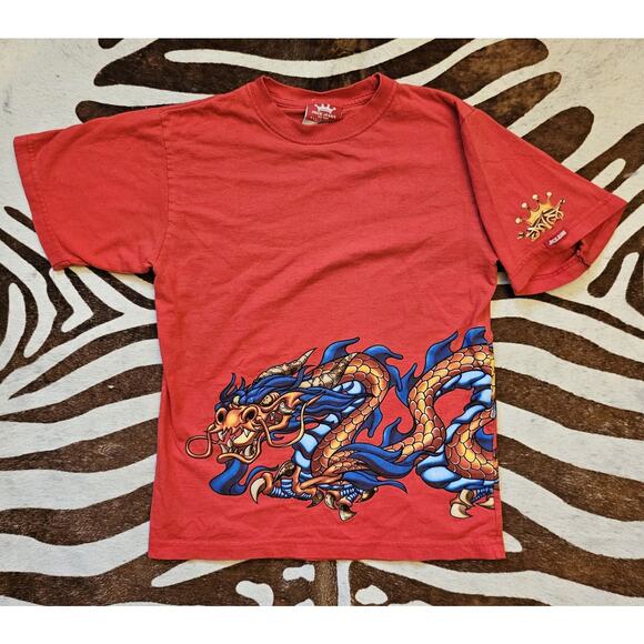 Vintage Y2K JNCO Dragon Graphic T Shirt Front/Back Print Youth L Adult Small - Picture 1 of 7